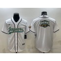 Jacksonville Jaguars White Team Big Logo With Patch Cool Base Stitched Jersey