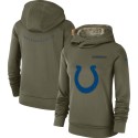 Women's Indianapolis Colts Olive Salute To Service Team Logo Performance Pullover NFL Hoodie