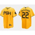 Pittsburgh Pirates #22 Andrew McCutchen Gold 2023 City Connect Stitched Jersey