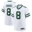 New York Jets #8 Aaron Rodgers White Throwback Stitched Game Jersey