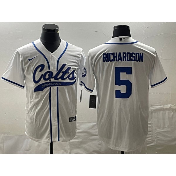 Indianapolis Colts #5 Anthony Richardson White Cool Base Stitched Jersey
