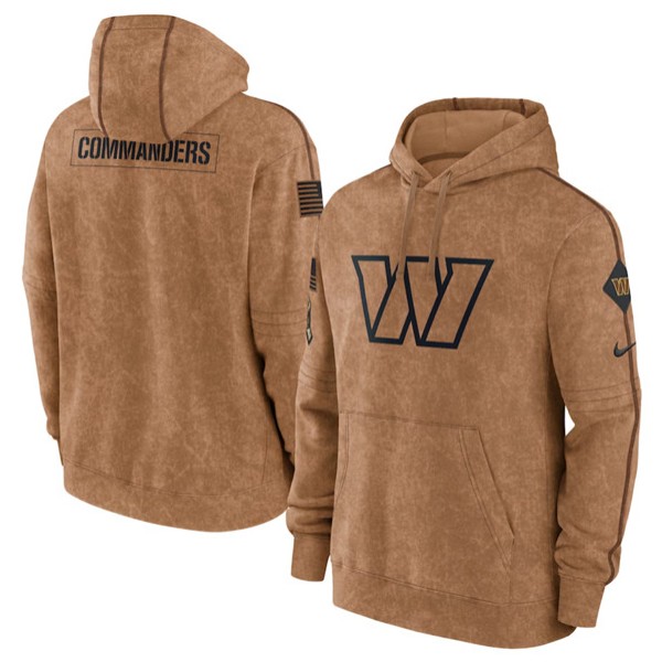 Washington Commanders 2023 Brown Salute To Service Pullover Hoodie