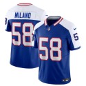 Buffalo Bills #58 Matt Milano Blue White 2023 F.U.S.E. Throwback Vapor Untouchable Limited Stitched Jersey