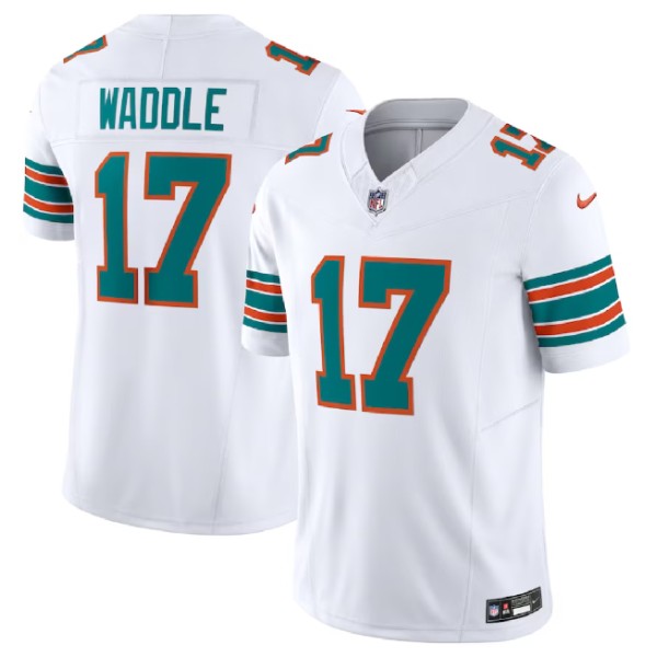 Miami Dolphins #17 Jaylen Waddle White 2023 F.U.S.E Alternate Vapor Limited Stitched Jersey
