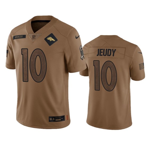 Denver Broncos #10 Jerry Jeudy 2023 Brown Salute To Service Limited Stitched Jersey