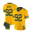 Green Bay Packers #92 Reggie White Gold 2023 F.U.S.E. Home Patch Vapor Untouchable Limited Stitched Jersey