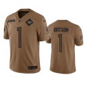 Washington Commanders #1 Jahan Dotson 2023 Brown Salute To Service Limited Stitched Jersey