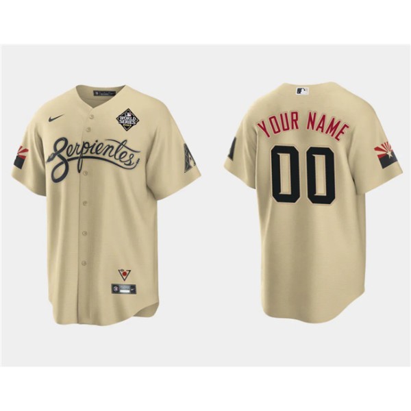 Arizona Diamondbacks Custom Gold 2023 World Series City Connect Cool Base Stitched Jersey