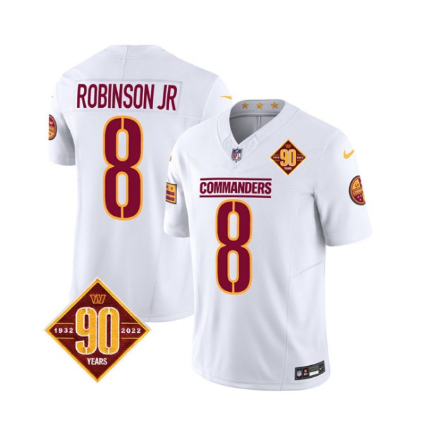 Washington Commanders #8 Brian Robinson White 2023 F.U.S.E. 90th Anniversary Vapor Limited Stitched Jersey