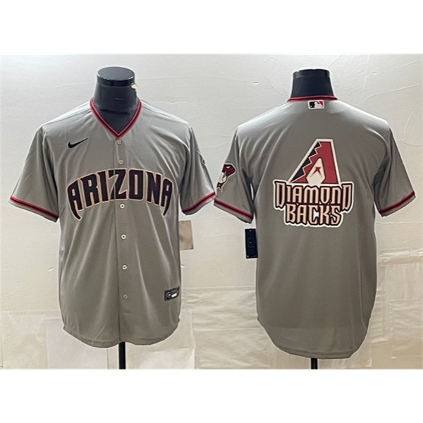 Arizona Diamondbacks Gray Team Big Logo Cool Base Stitched Jersey