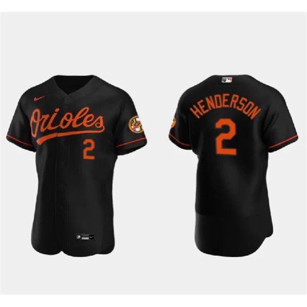 Baltimore Orioles #2 Gunnar Henderson Black Flex Base Stitched Jersey