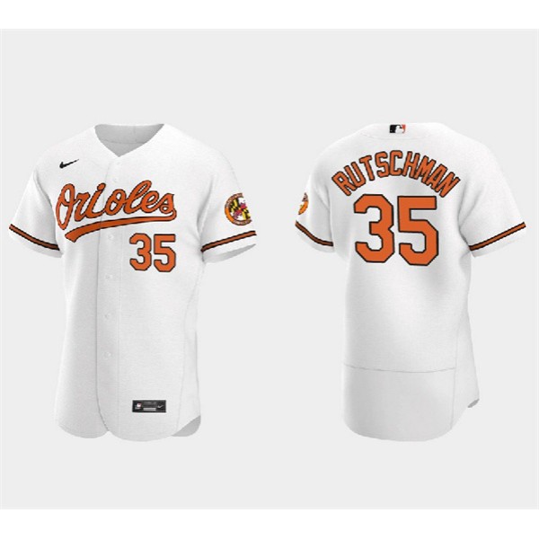 Baltimore Orioles #35 Adley Rutschman White Flex Base Stitched Jersey