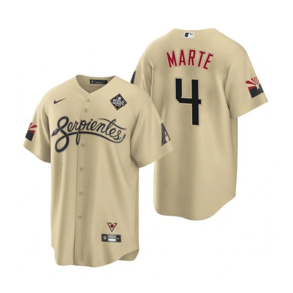 Arizona Diamondbacks #4 Ketel Marte Gold 2023 World Series City Connect Cool Base Stitched Jersey