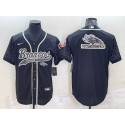 Denver Broncos Black Reflective Team Big Logo With Patch Cool Base Stitched Jersey