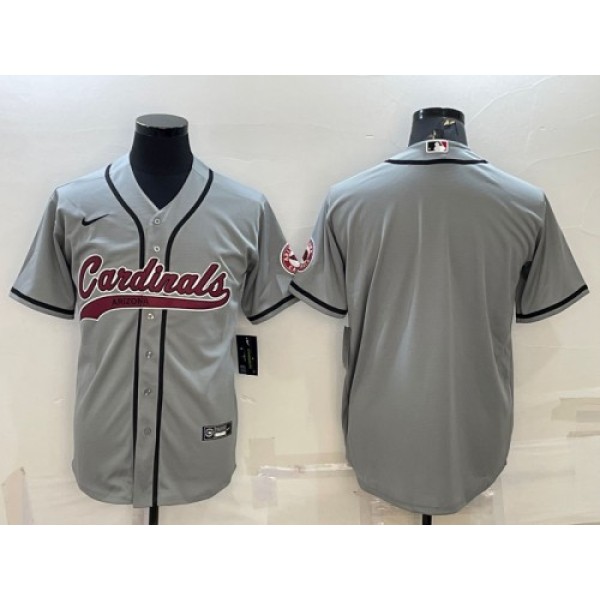 Arizona Cardinals Blank Gray With Patch Cool Base Stitched Jersey