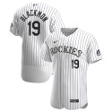 Colorado Rockies #19 Charlie Blackmon White Flex Base Stitched Jersey