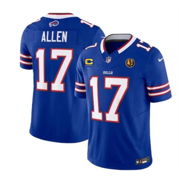 Buffalo Bills #17 Josh Allen Blue 2023 F.U.S.E. With 4-Star C Ptach And John Madden Patch Vapor Limited Stitched Jersey