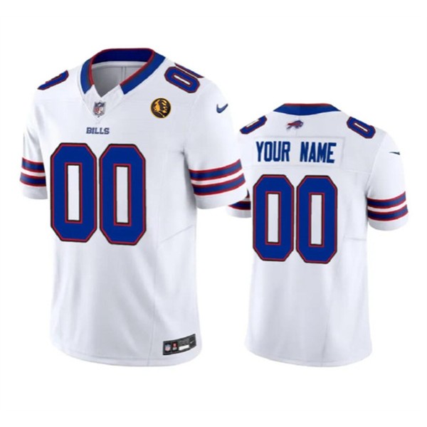 Buffalo Bills Custom White 2023 F.U.S.E. With John Madden Patch Vapor Limited Stitched Jersey