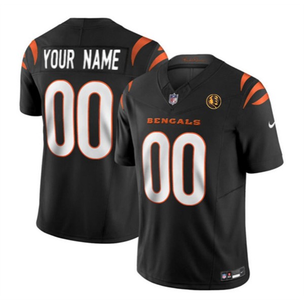 Cincinnati Bengals Custom Black 2023 F.U.S.E. With John Madden Patch Vapor Limited Stitched Jersey