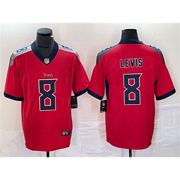 Tennessee Titans #8 Will Levis Red Vapor Untouchable Stitched Jersey