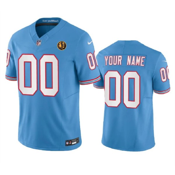 Tennessee Titans Custom Blue 2023 F.U.S.E. Throwback With John Madden Patch Vapor Limited Stitched Jersey