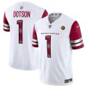Washington Commanders #1 Jahan Dotson White 2023 F.U.S.E. With John Madden Patch Vapor Limited Stitched Jersey
