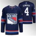 New York Rangers #4 Braden Schneider Navy Stitched Jersey