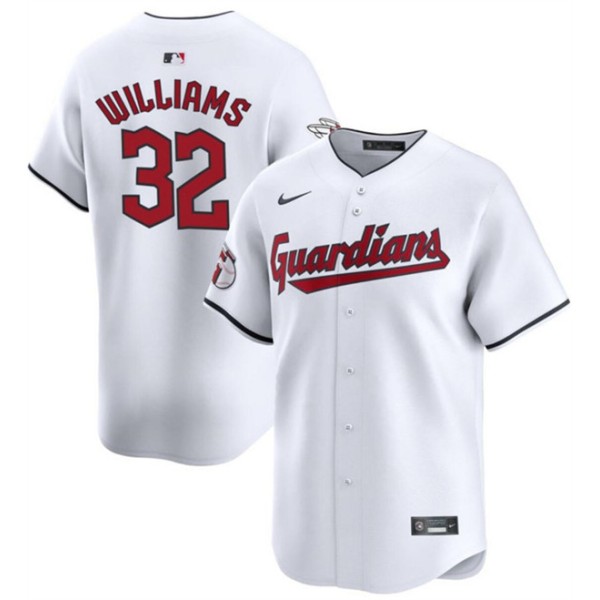 Cleveland Guardians #32 Gavin Williams White Cool Base Stitched Jersey