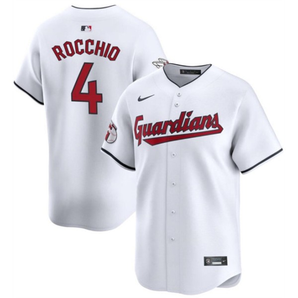 Cleveland Guardians #4 Brayan Rocchio White Cool Base Stitched Jersey