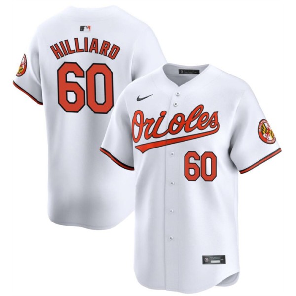 Baltimore Orioles #60 Sam Hilliard White Home 2024 Limited Cool Base Stitched Jersey