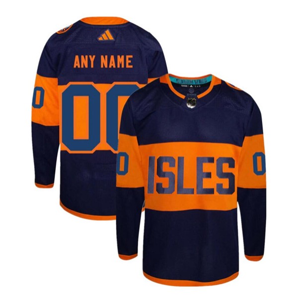 New York Islanders Custom Navy 2024 Stadium Series Stitched Jersey