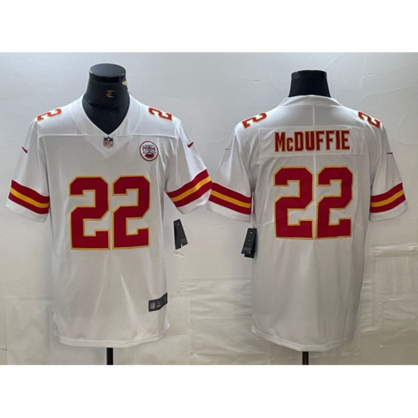 Kansas City Chiefs #22 Trent McDuffie White Vapor Untouchable Limited Stitched Jersey