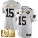 Kansas City Chiefs #15 Patrick Mahomes White With Gold Super Bowl LVIII Patch And 4-Star C Patch Vapor Untouchable Limited Stitched Jersey