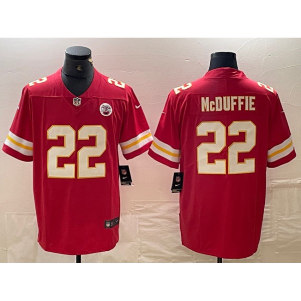 Kansas City Chiefs #22 Trent McDuffie Red Vapor Untouchable Limited Stitched Jersey