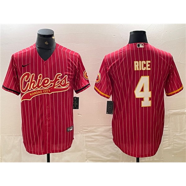 Kansas City Chiefs #4 Rashee Rice Red Cool Base Stitched Jersey