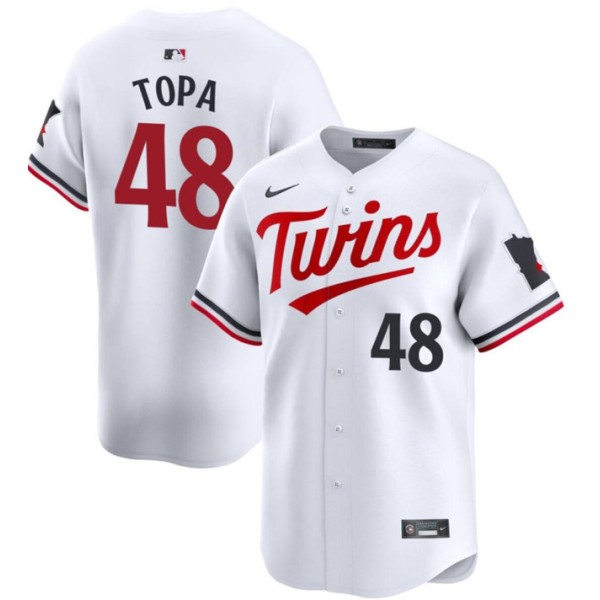 Minnesota Twins #48 Justin Topa White 2024 Home Limited Cool Base Stitched Jersey