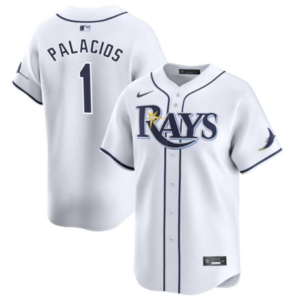 Tampa Bay Rays #1 Richie Palacios White Home Limited Stitched Jersey
