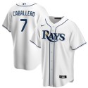 Tampa Bay Rays #7 Jose Caballero White Cool Base Stitched Jersey