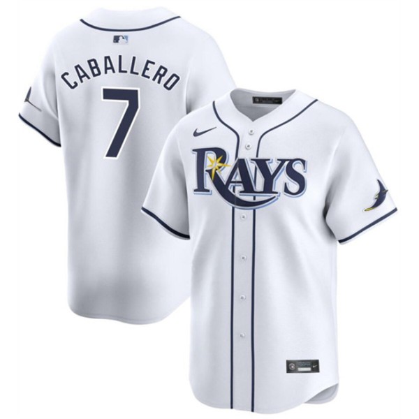 Tampa Bay Rays #7 Jose Caballero White Home Limited Stitched Jersey