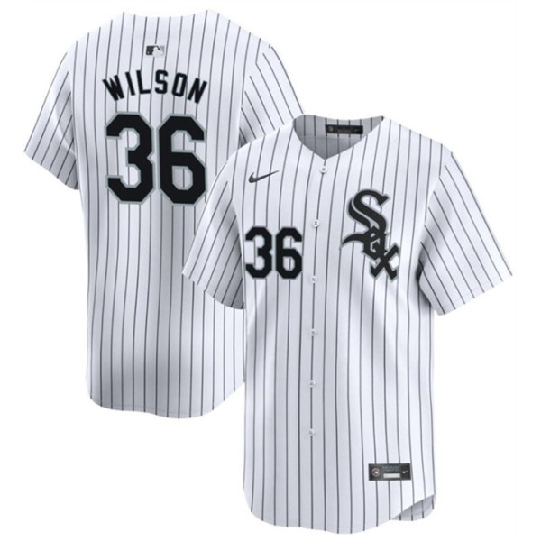 Chicago White Sox #36 Steven Wilson White Home Limited Stitched Jersey