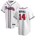 Atlanta Braves #14 Adam Duvall White Cool Base Stitched Jersey