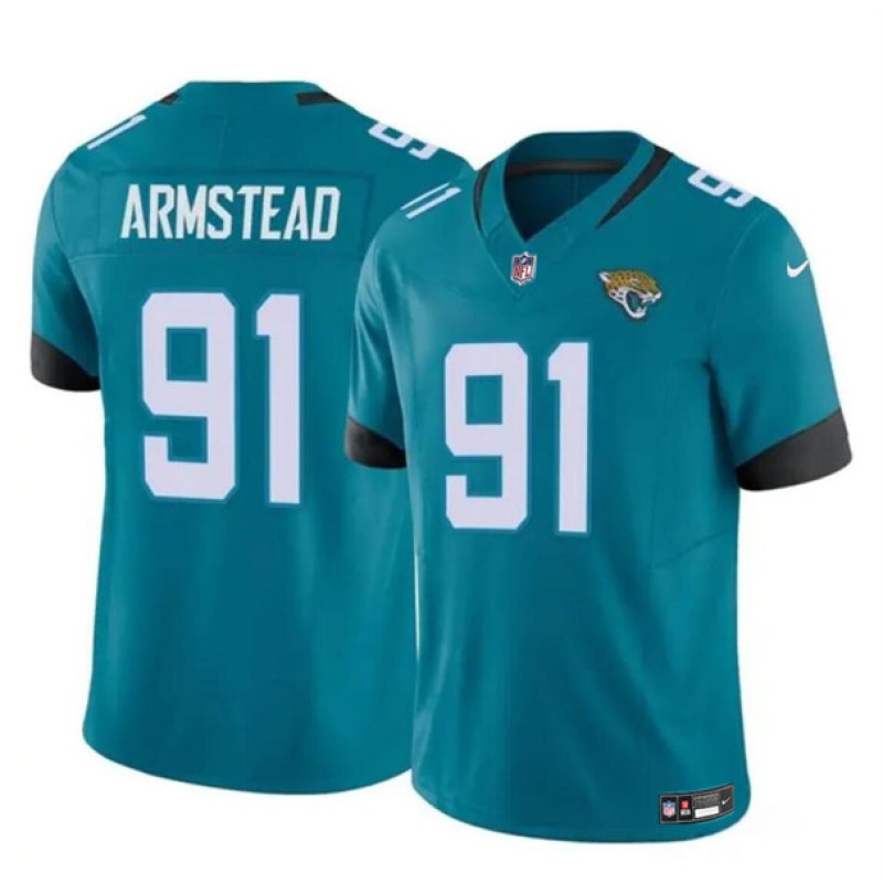 Jacksonville Jaguars #91 Arik Armstead Teal 2024 F.U.S.E Vapor Untouchable Limited Stitched Jersey Jacksonville Jaguars #91 Arik Armstead Teal 2024 F.U.S.E Vapor Untouchable Limited Stitched Jersey