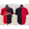 San Francisco 49ers Blank Red Black Split With Patch Cool Base Stitched Jersey