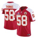 Kansas City Chiefs #58 Derrick Thomas Red White 2024 F.U.S.E. Super Bowl LVIII Patch Vapor Untouchable Limited Stitched Jersey