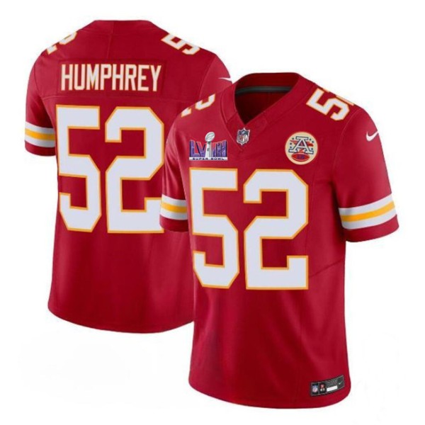 Kansas City Chiefs #52 Creed Humphrey Red 2024 F.U.S.E. Super Bowl LVIII Patch Vapor Untouchable Limited Stitched Jersey