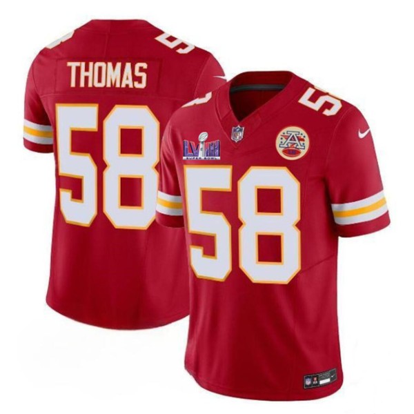 Kansas City Chiefs #58 Derrick Thomas Red 2024 F.U.S.E. Super Bowl LVIII Patch Vapor Untouchable Limited Stitched Jersey