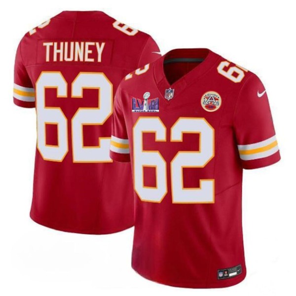Kansas City Chiefs #62 Joe Thuney Red 2024 F.U.S.E. Super Bowl LVIII Patch Vapor Untouchable Limited Stitched Jersey