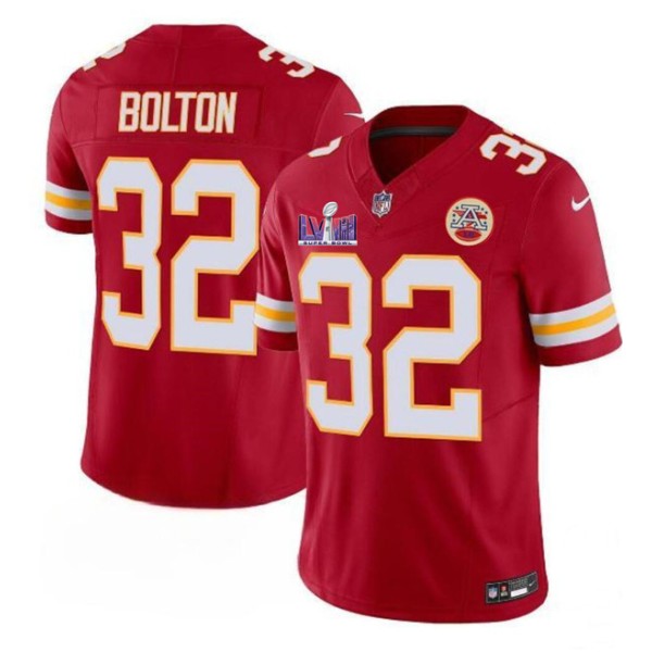 Kansas City Chiefs #32 Nick Bolton Red F.U.S.E. Super Bowl LVIII Patch Vapor Untouchable Limited Stitched Jersey