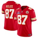 Kansas City Chiefs #87 Travis Kelce Red F.U.S.E. Super Bowl LVIII Patch Vapor Untouchable Limited Stitched Jersey
