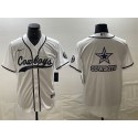 Dallas Cowboys White Team Big Logo With Patch Cool Base Stitched Jersey